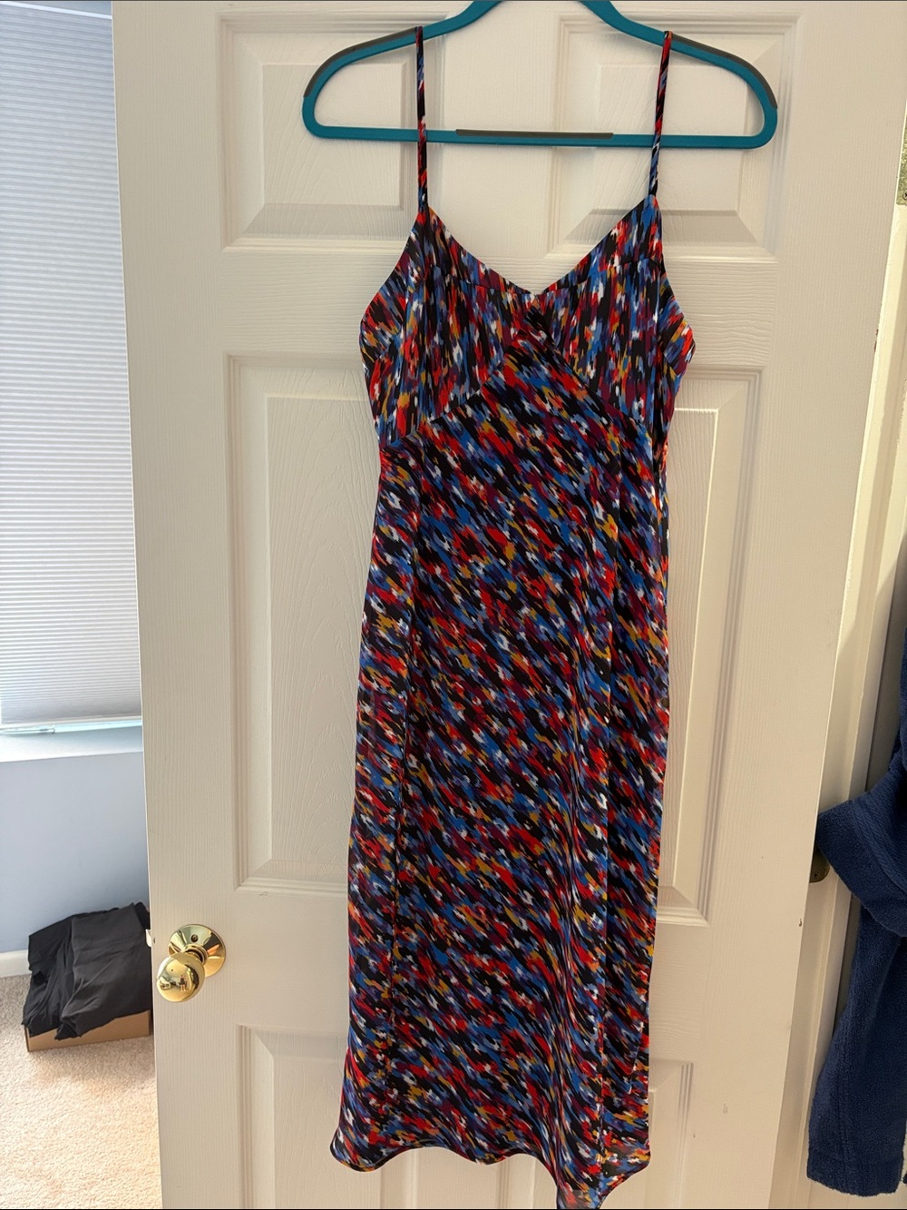 House of Harlow 1960 Multicolor Slip Maxi Dress - Blue & Red
